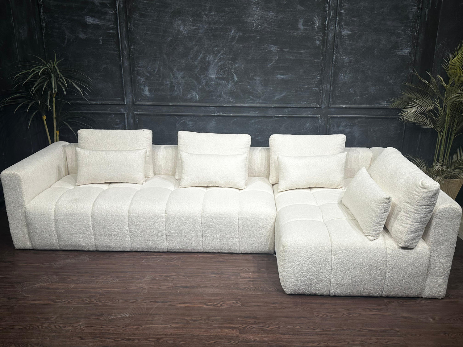 L-Shape Boucle Sofa