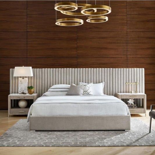 Contemporary Queen Bed w/ Wall Panels