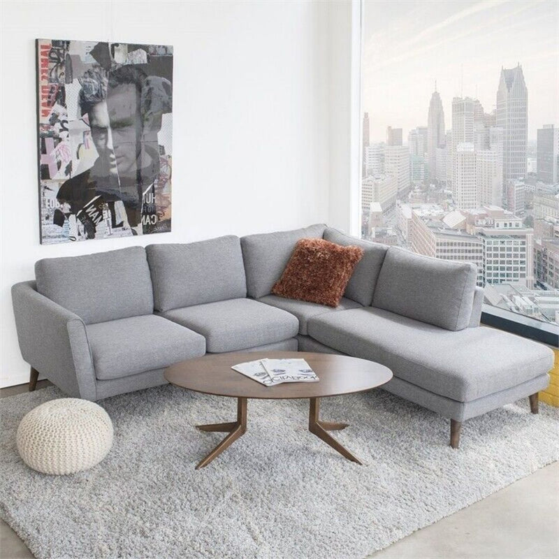 Bexley Grey Sectional Sofa Left Facing Chaise