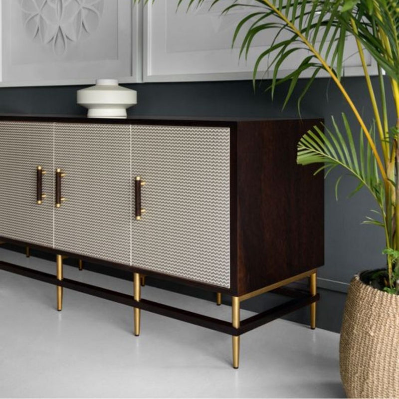 HERRINGBONE CREDENZA - 4 DOOR