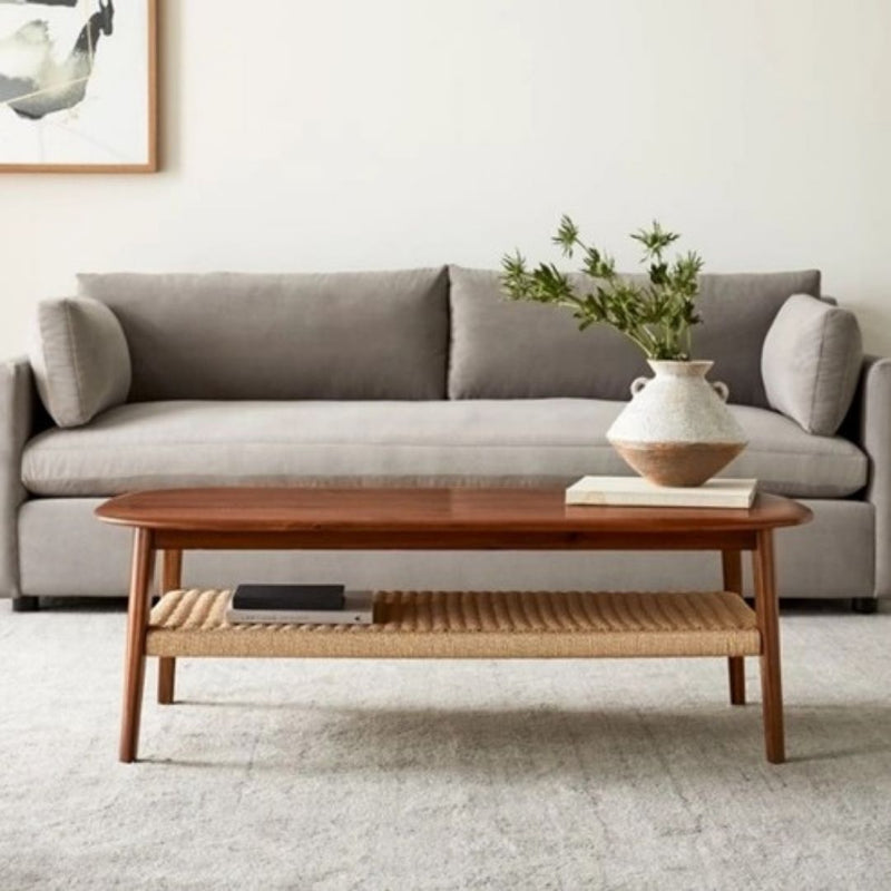 Chadwick Mid-Century 48" Solid Wood Rectangle Coffee Table