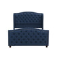 Marcella Tufted Wingback Queen Bed Dark Sapphire Blue