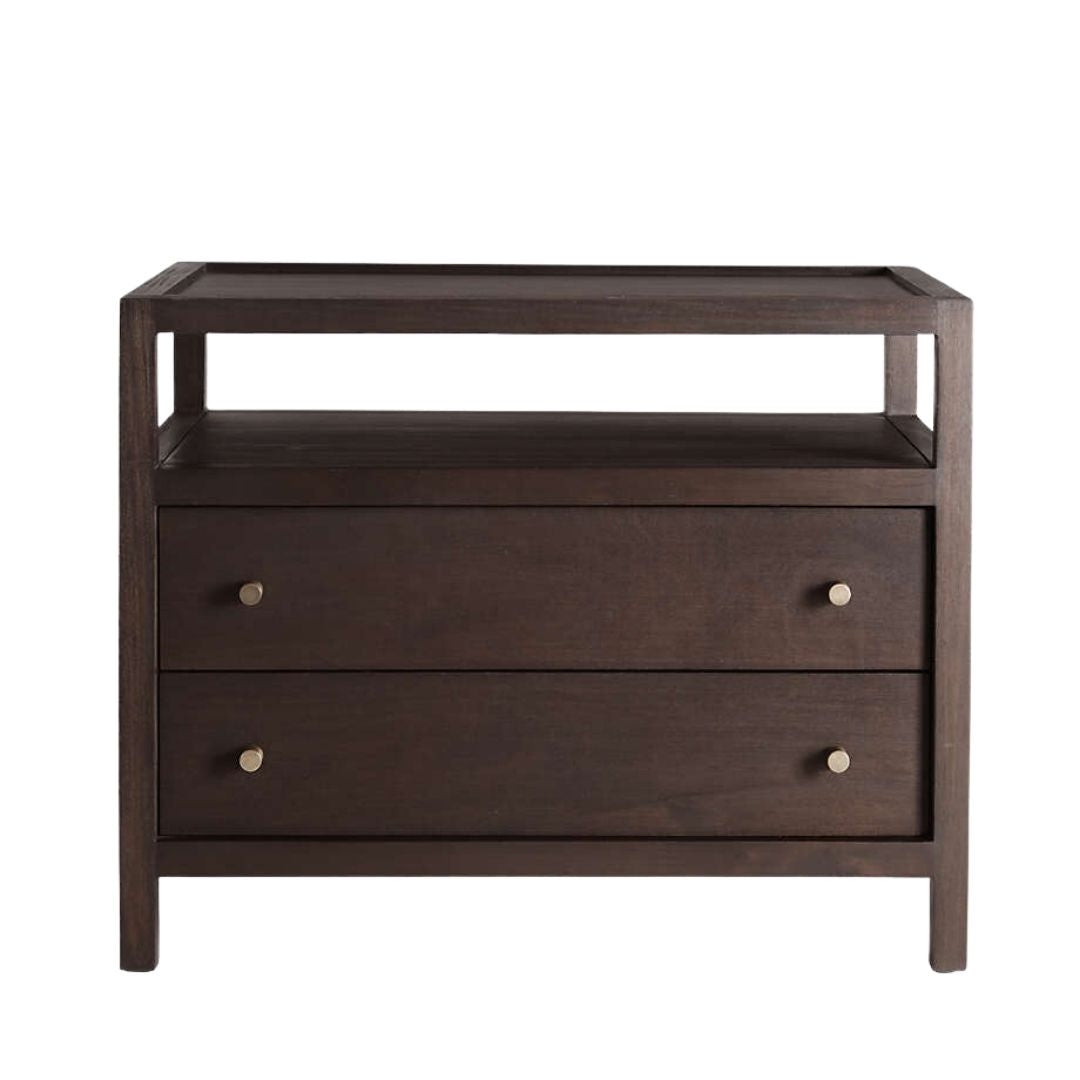 Espresso Wood Charging Nightstand