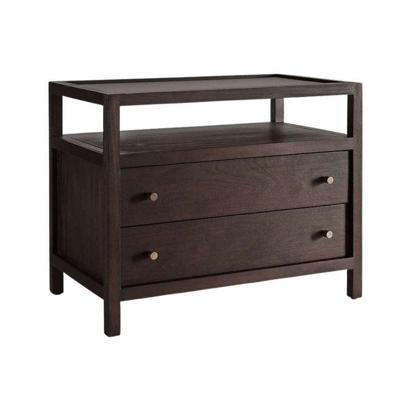 Espresso Wood Charging Nightstand