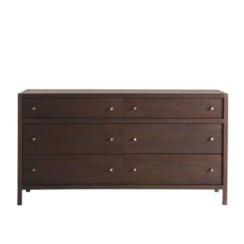 Espresso Wood 6-Drawer Dresser