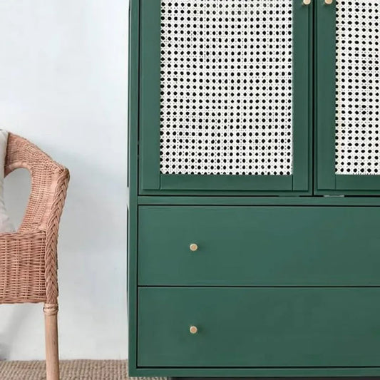 Green Wardrobe Closet with 2 Drawers and 2 Doors