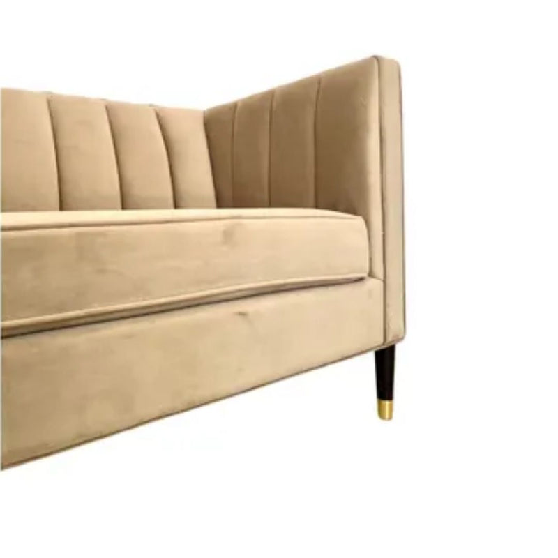 Leanna Channel Tufted Velvet Loveseat