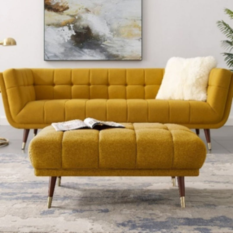 River Quinn 39" Tuxedo Ottoman in Mustard Yellow