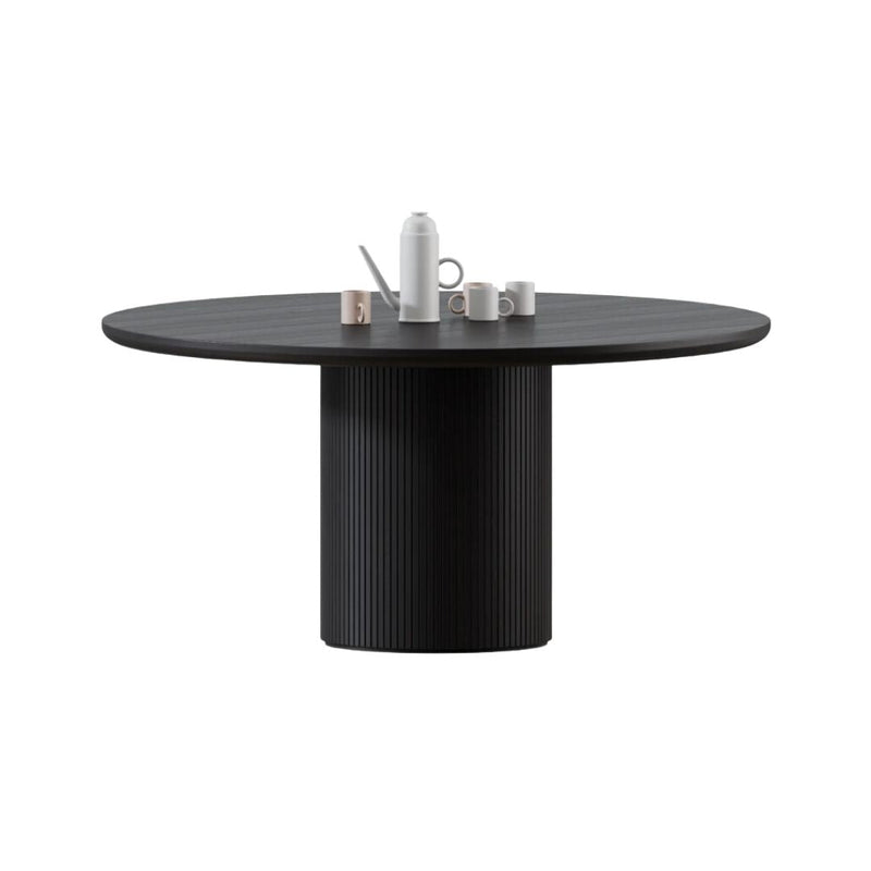 The Baldr black round dining table