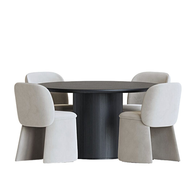 The Baldr black round dining table