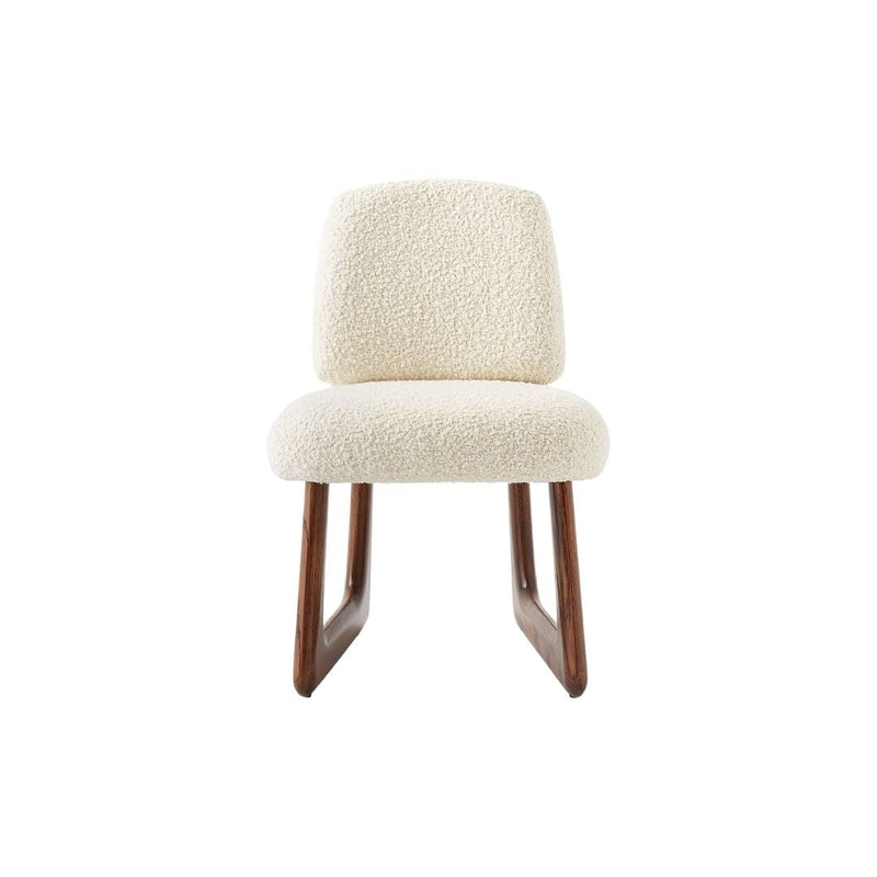 PULA WARM WHITE BOUCLE DINING CHAIR