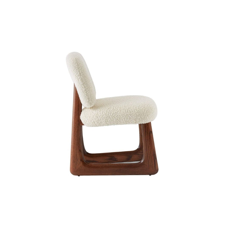 PULA WARM WHITE BOUCLE DINING CHAIR