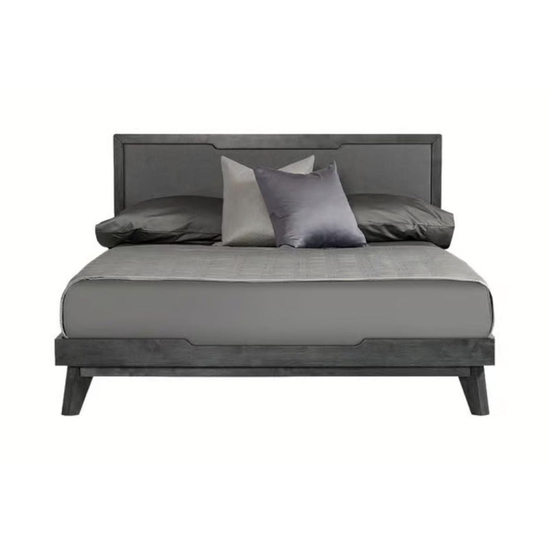 Grey Linen King Panel Bedroom Set 5 pieces.