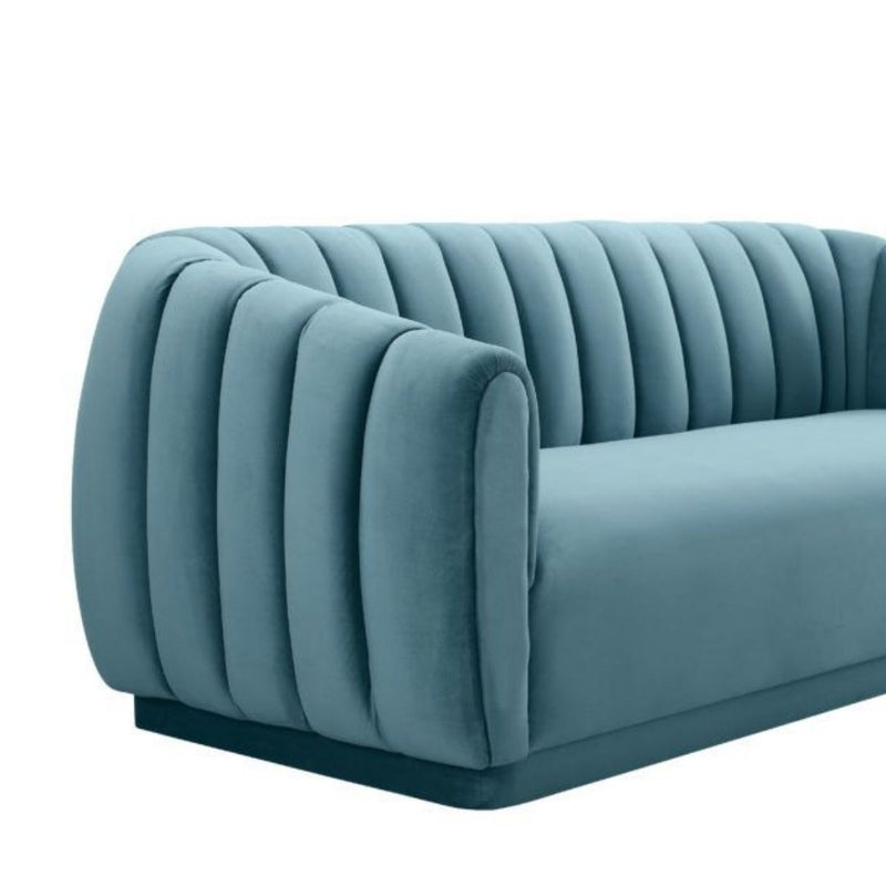 Arno Sea Blue Velvet Sofa