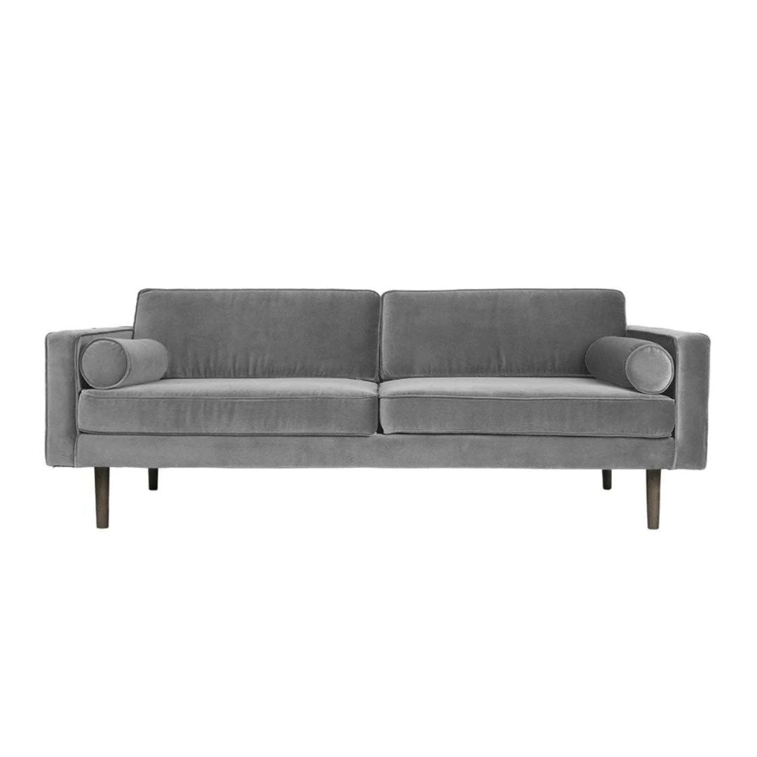 3-seater sofa Wind Drizzle gray velvet