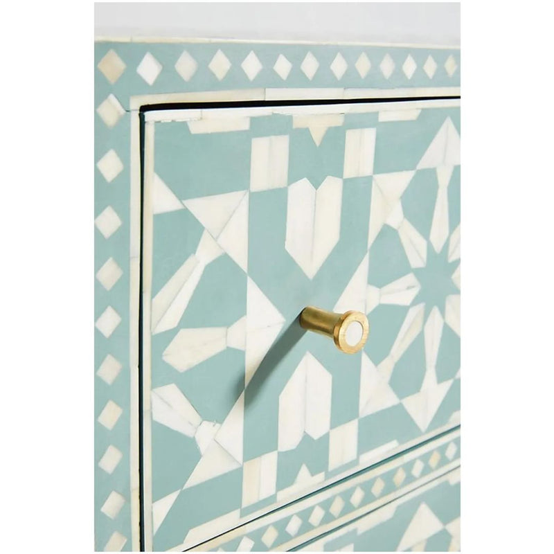 Moroccan inspired nine drawer dresser