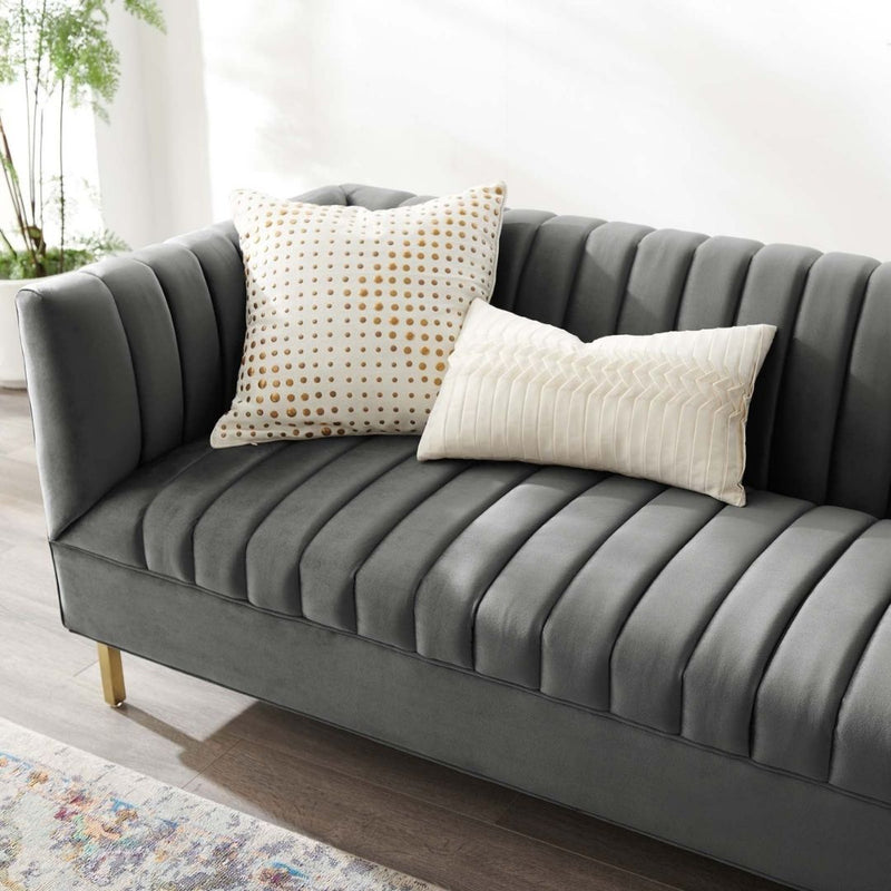 Valiant Vertical Channel Tufted Sofa