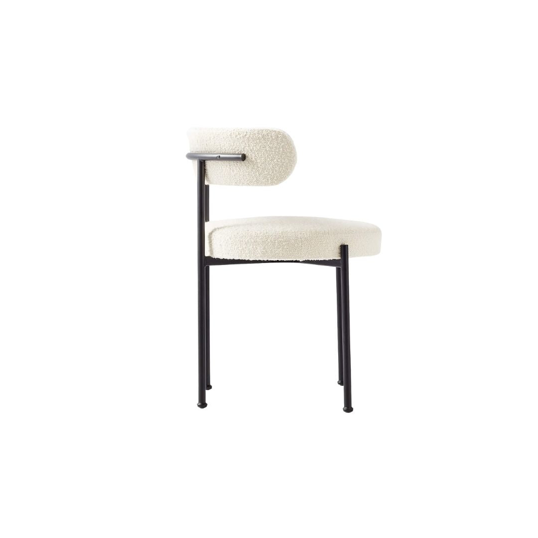 INESSE BOUCLE IVORY DINING CHAIR