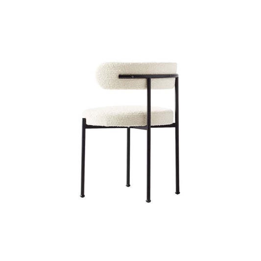 INESSE BOUCLE IVORY DINING CHAIR