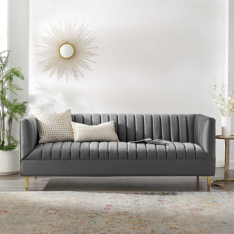 Valiant Vertical Channel Tufted Sofa