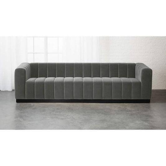 EXTRA-LARGE CHANNELED SOFA WITH BLACK LEGS LUCA STORM