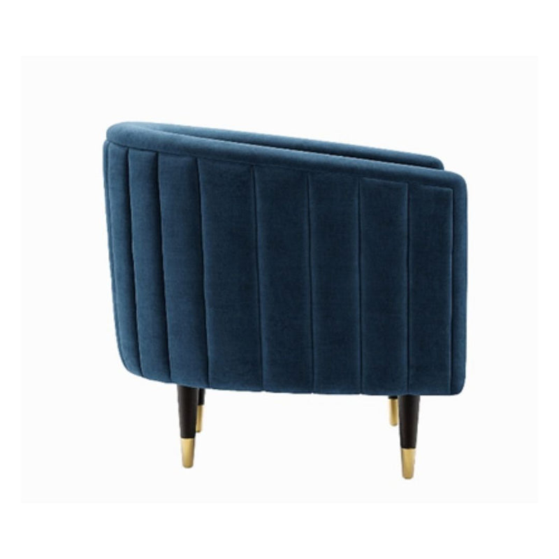 Fluted Velvet Occasional Chair Blue