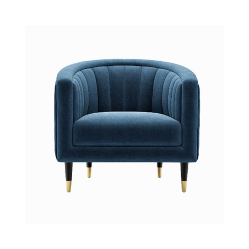 Fluted Velvet Occasional Chair Blue