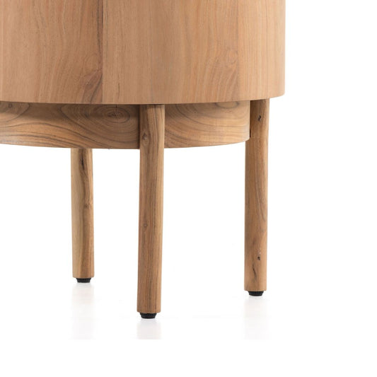 Wood Drum Side Table