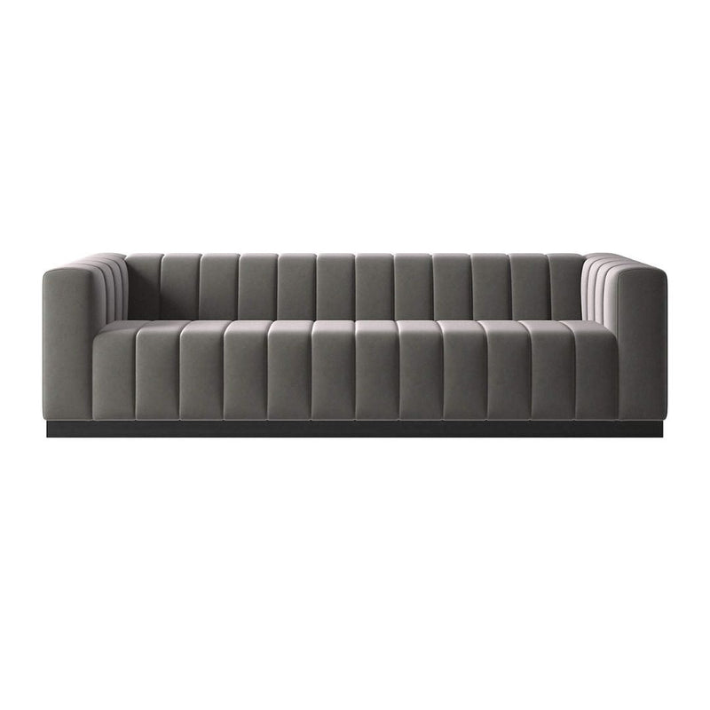 EXTRA-LARGE CHANNELED SOFA WITH BLACK LEGS LUCA STORM