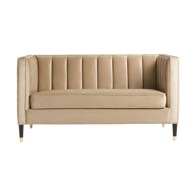 Leanna Channel Tufted Velvet Loveseat