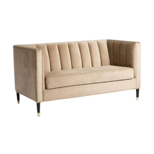 Leanna Channel Tufted Velvet Loveseat