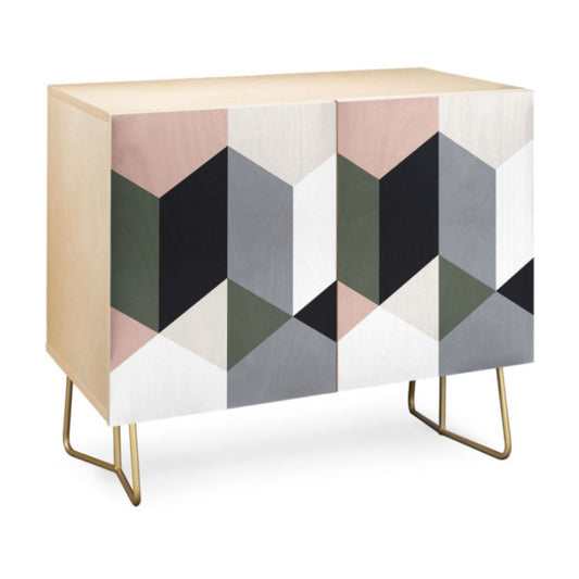 Quatro Credenza with Gold Legs.